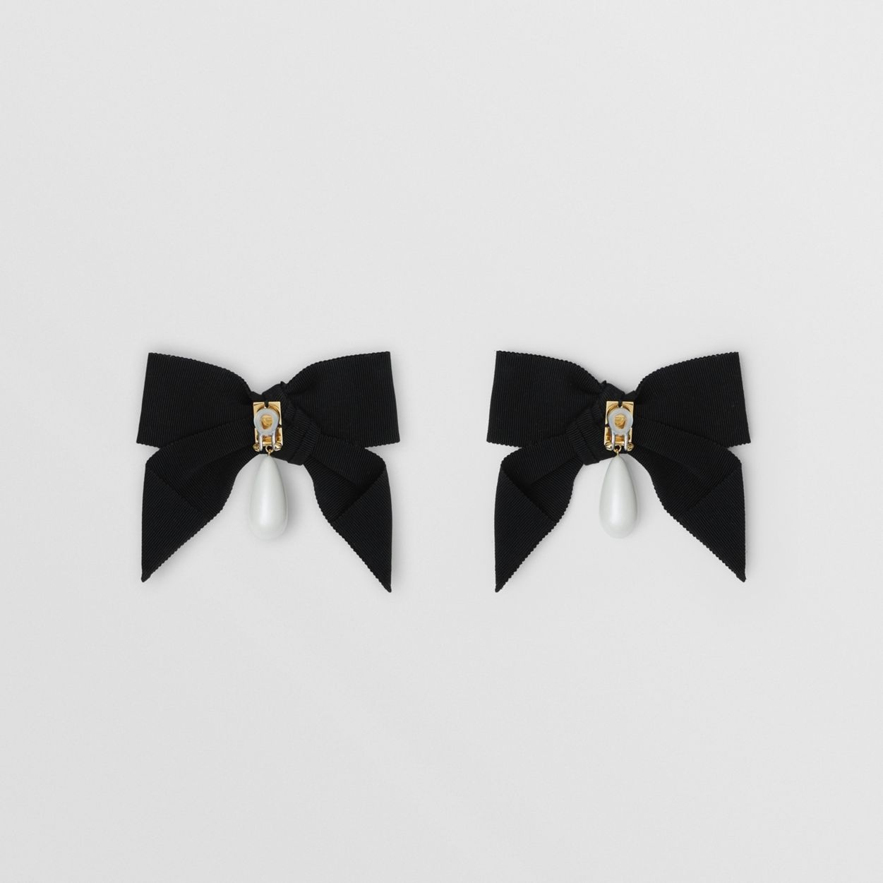 Resin Pearl Detail Oversized Bow Earrings - 4
