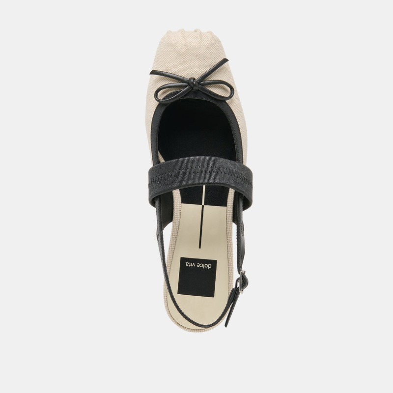 GRIFAN FLATS NATURAL BLACK LINEN 10