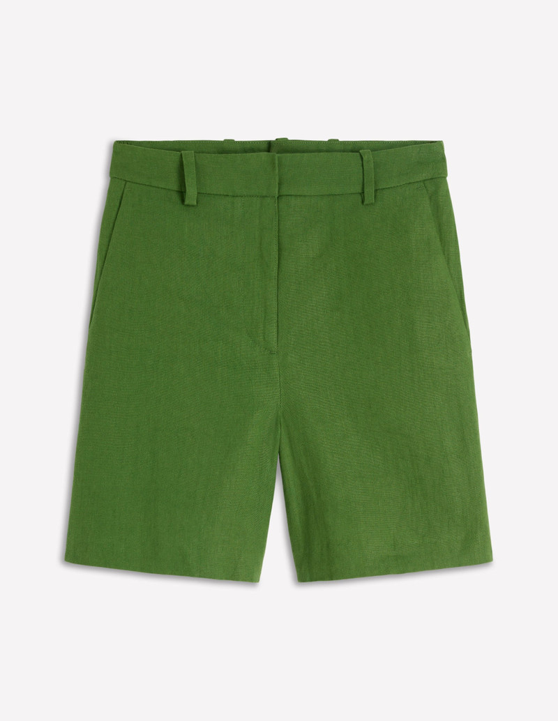 BODEN Belgravia Linen Shorts-Promenade Green outlook