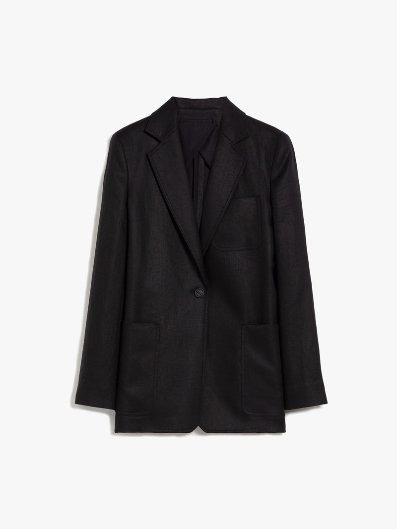 BOEMIA Single-breasted linen blazer - 1
