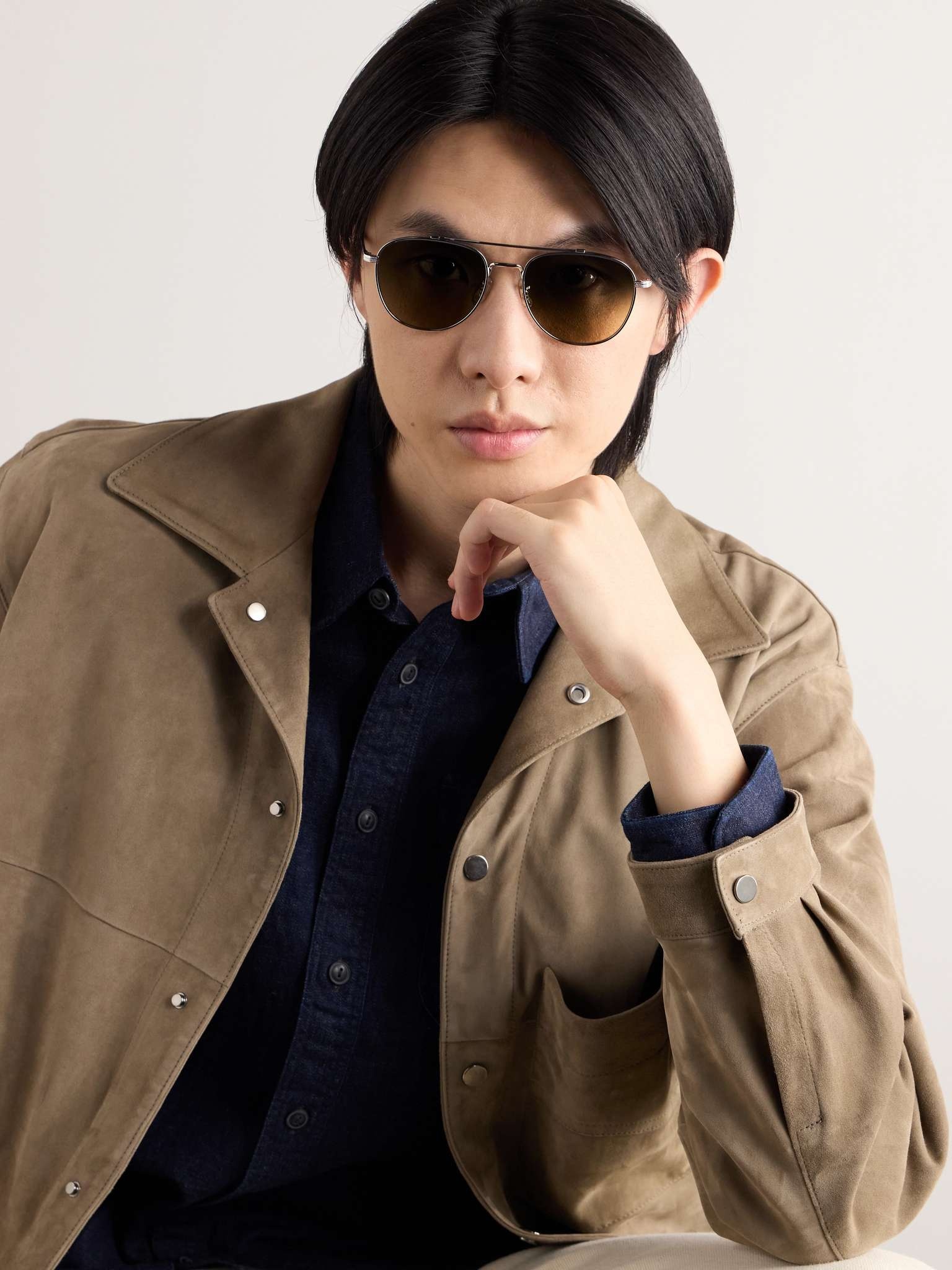Rivetti Aviator-Style Titanium Sunglasses - 2
