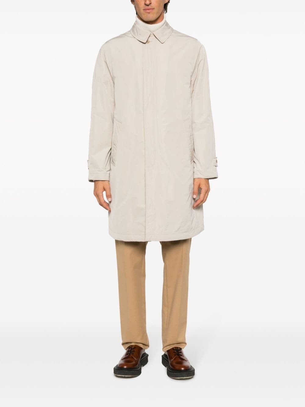 single-breasted padded raincoat - 2