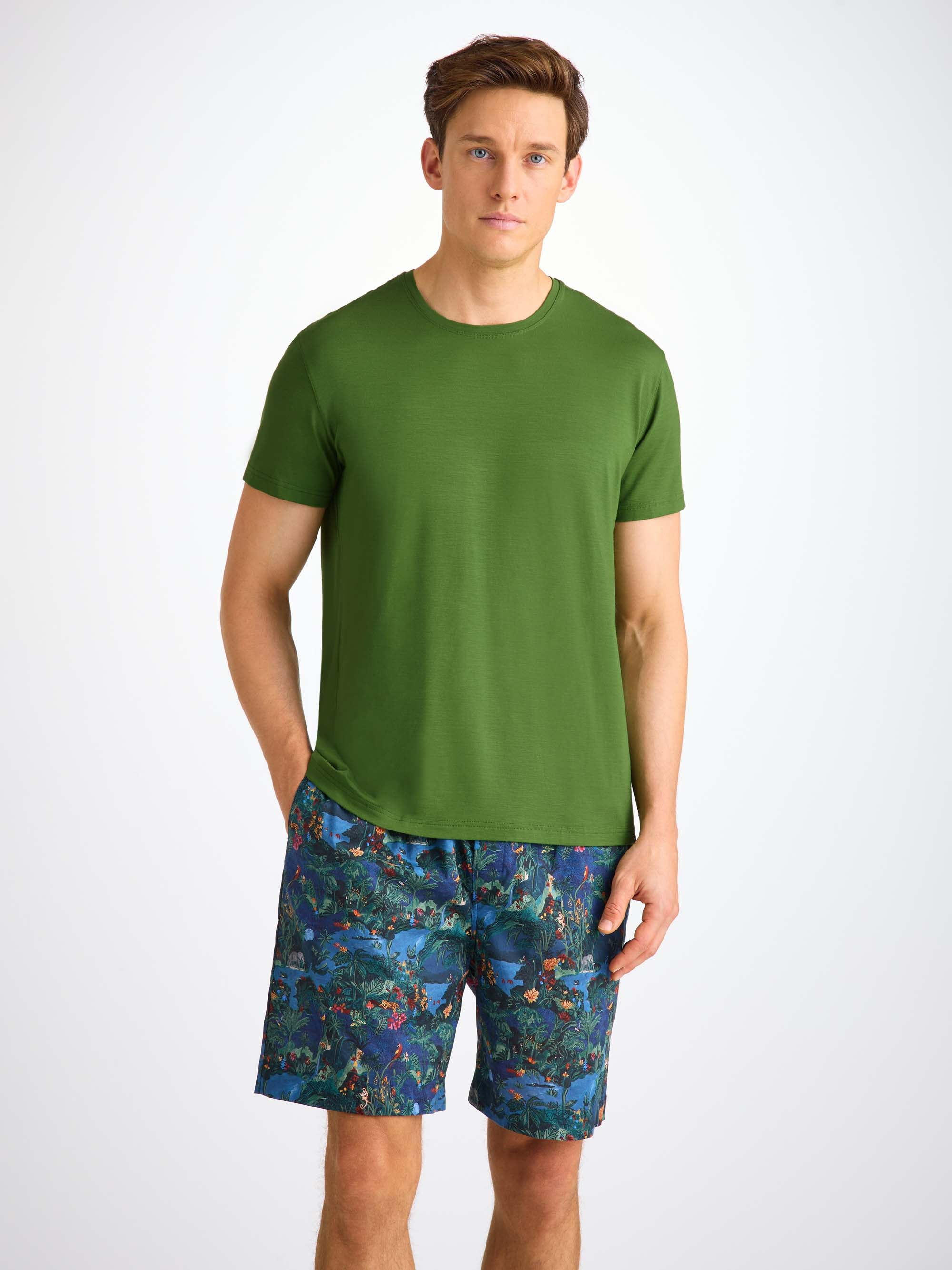 Men's T-Shirt Basel Micro Modal Stretch Leaf Green - 5