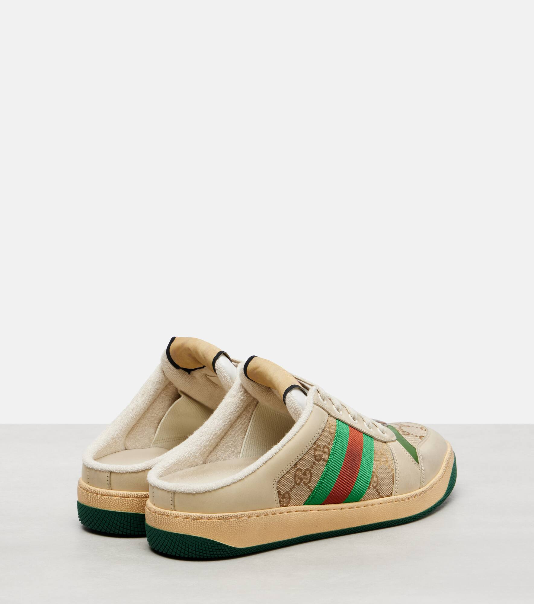 Screener GG Canvas Web Stripe mules - 2