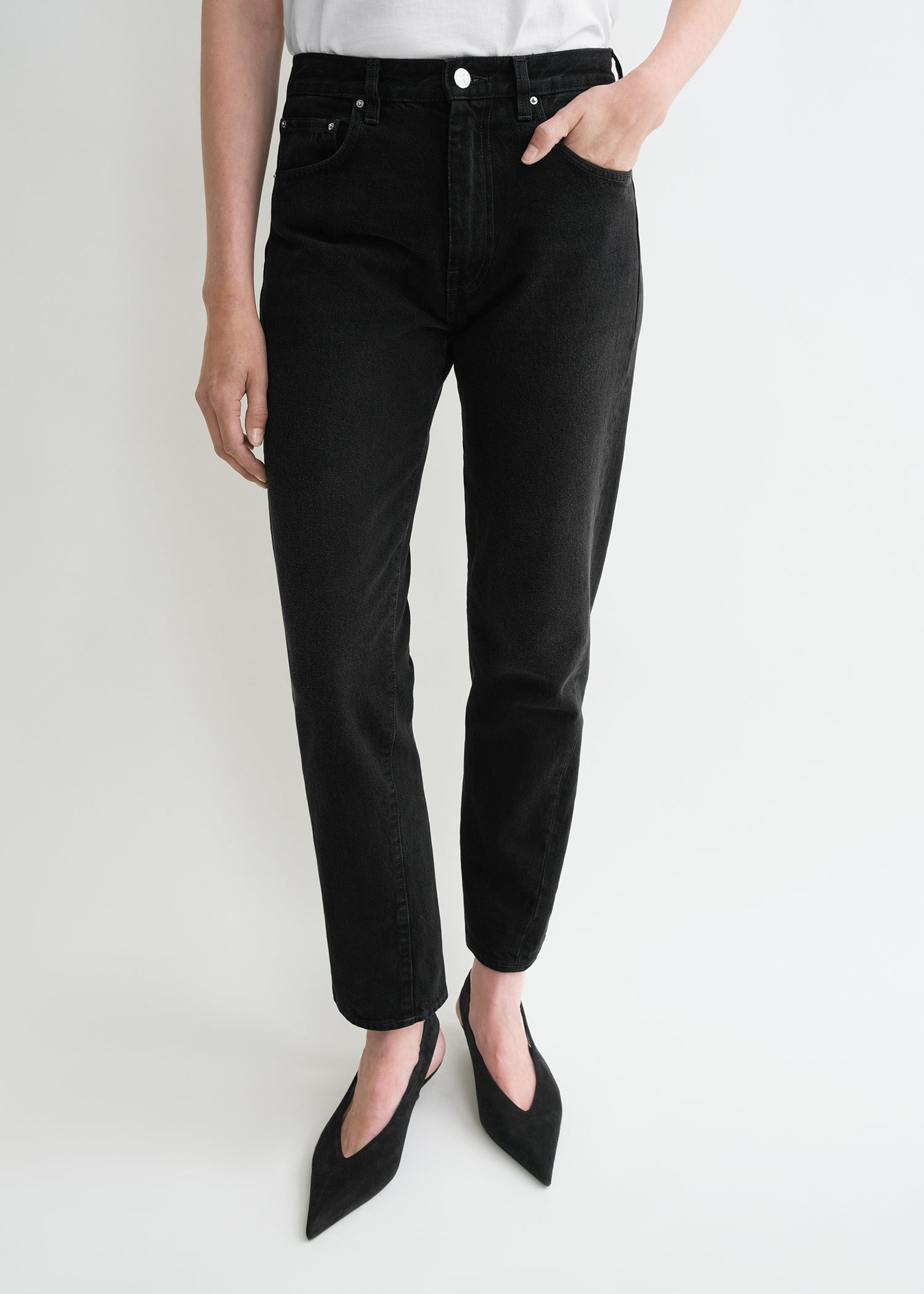 Twisted seam denim faded black - 5