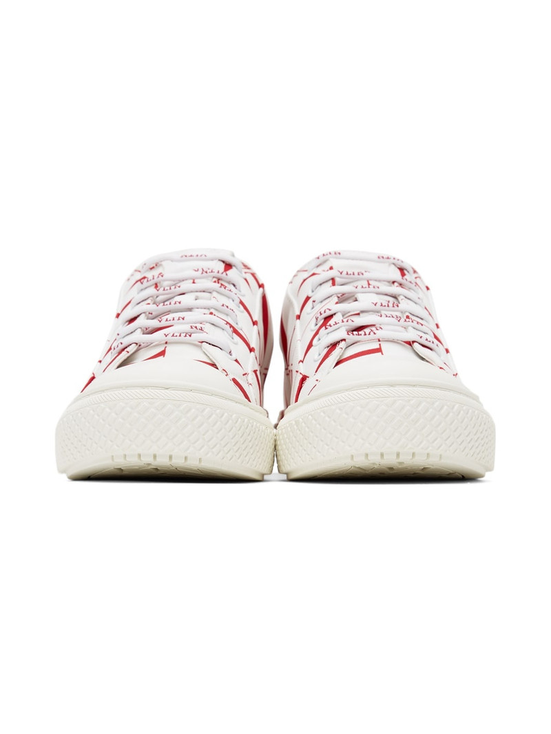 Valentino White & Red 'VLTN' Giggies Low Sneakers outlook