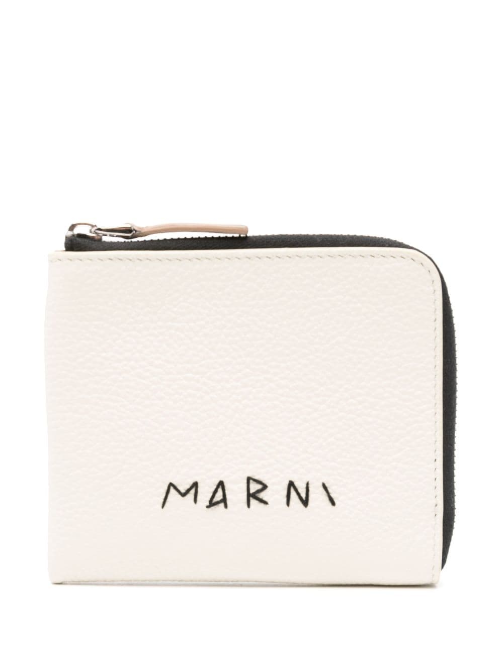 logo-embroidered leather wallet - 1