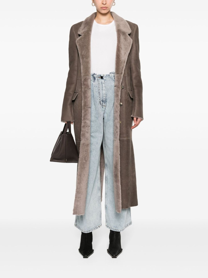 THE MANNEI Greenock leather maxi coat outlook
