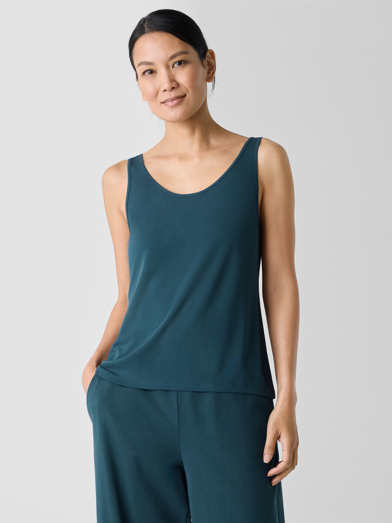 EILEEN FISHER Stretch Silk Jersey Scoop Neck Tank outlook