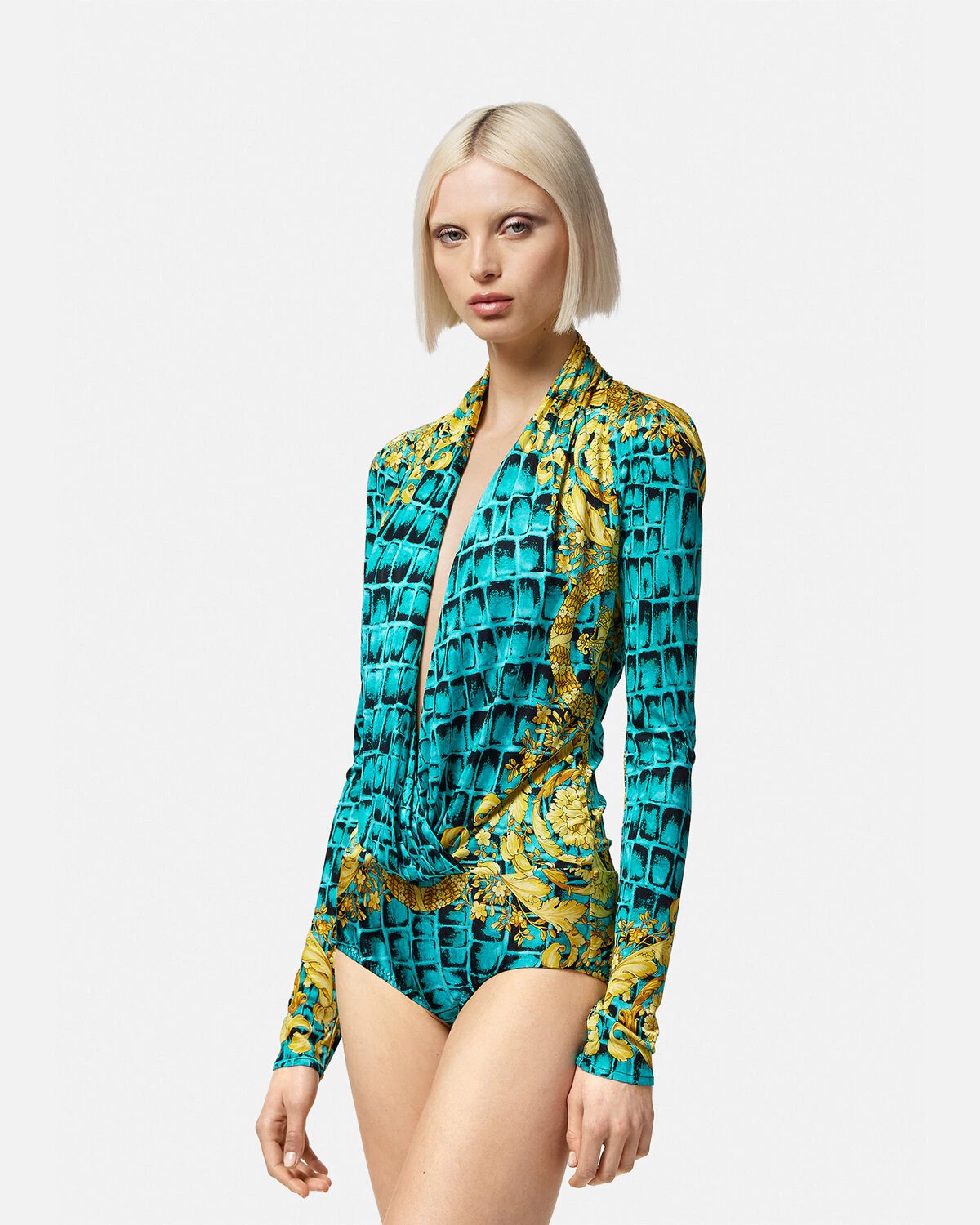 Baroccodile Draped Bodysuit - 3