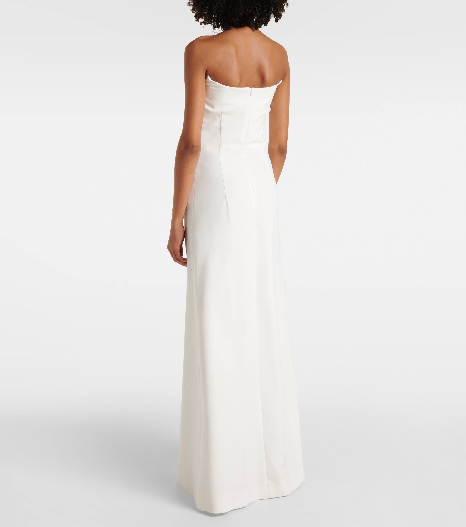 Fara embellished crêpe bustier gown - 3