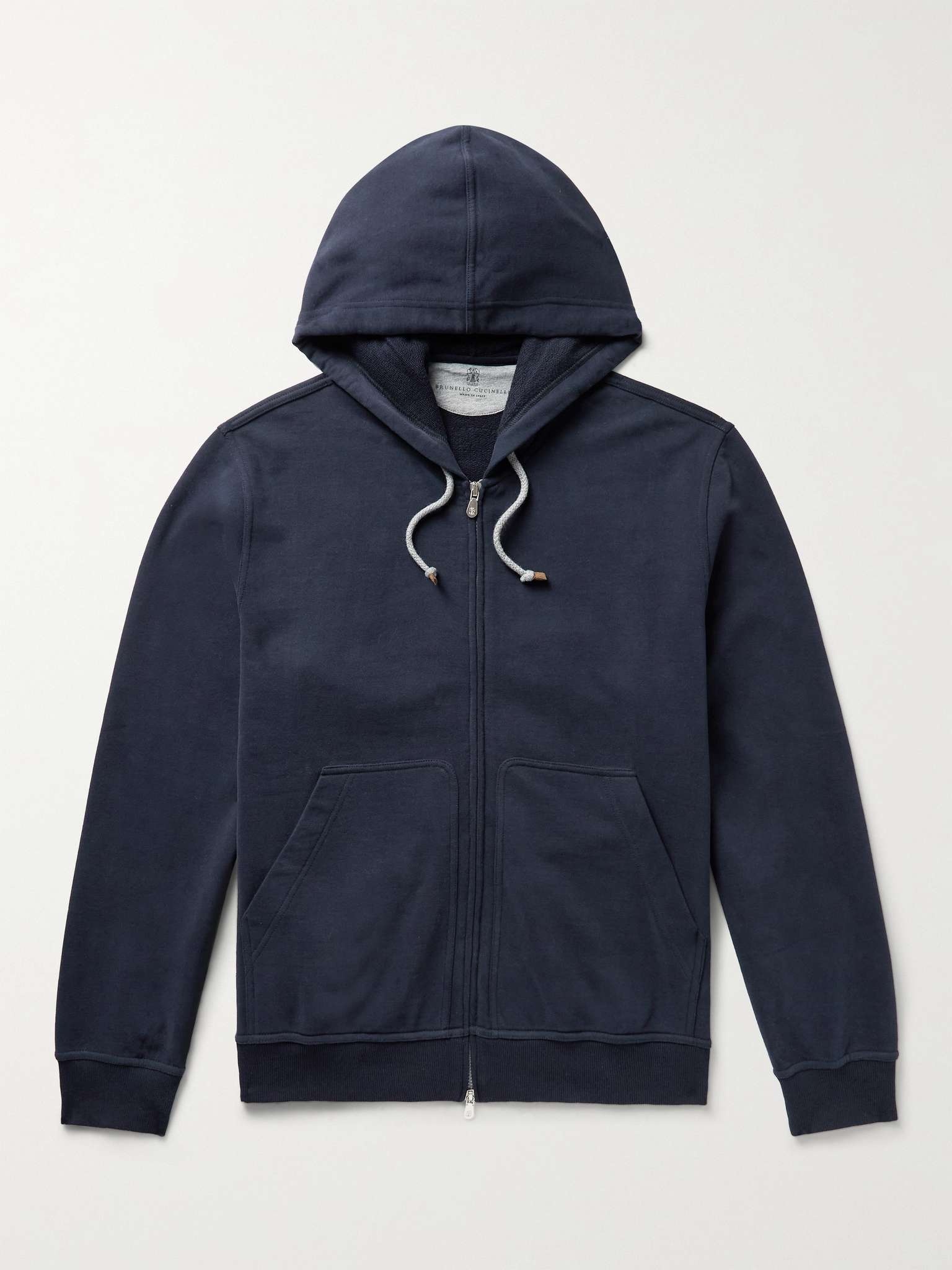 Loopback Cotton-Jersey Zip-Up Hoodie - 1