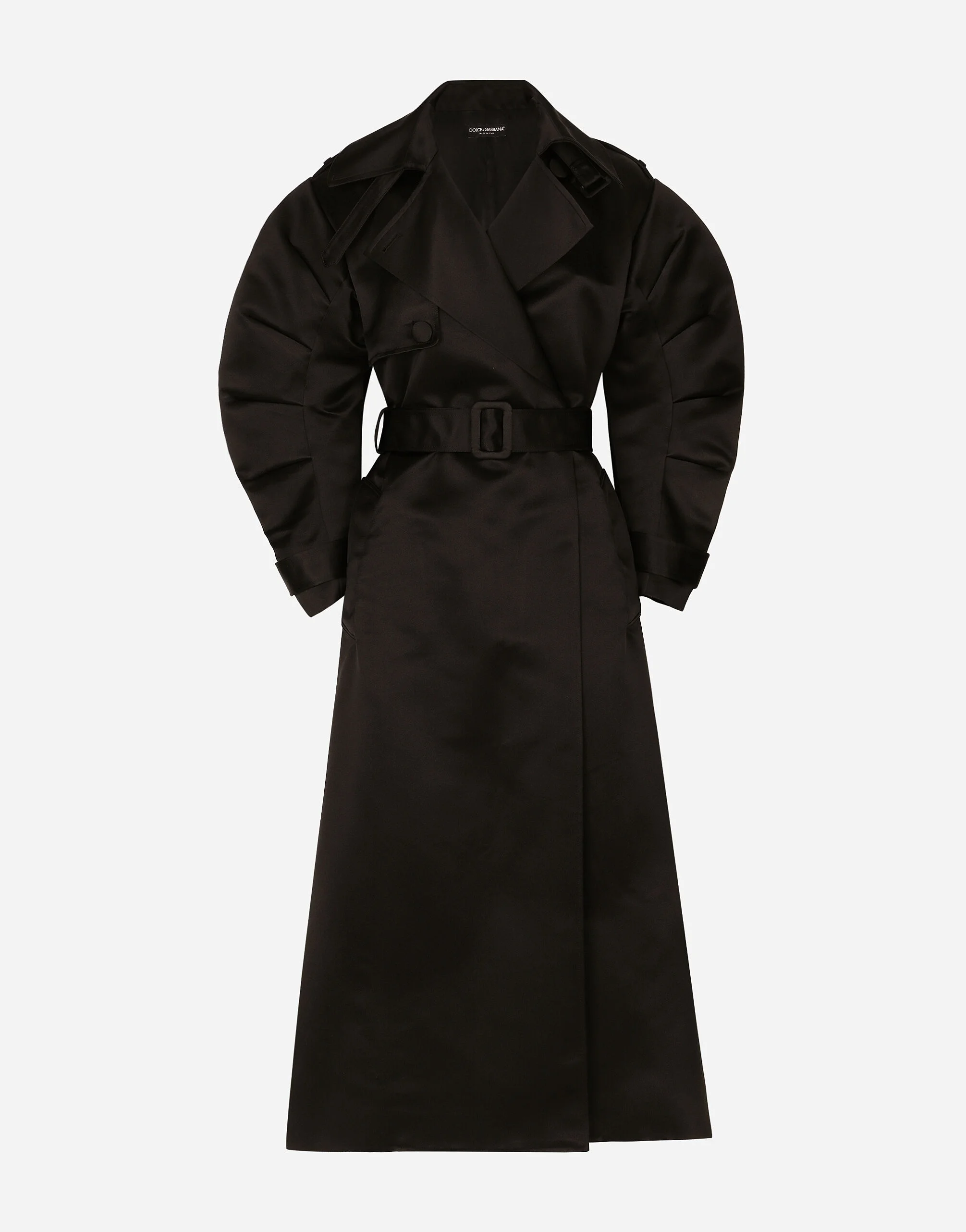 Duchesse trench coat with gathered sleeves - 1