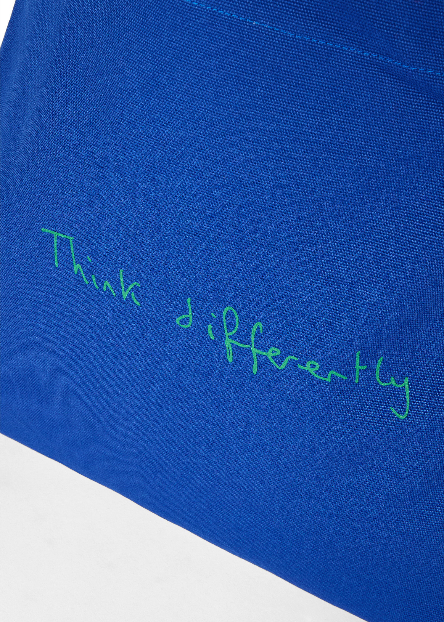 Blue Cotton-Canvas Quote Tote Bag - 4