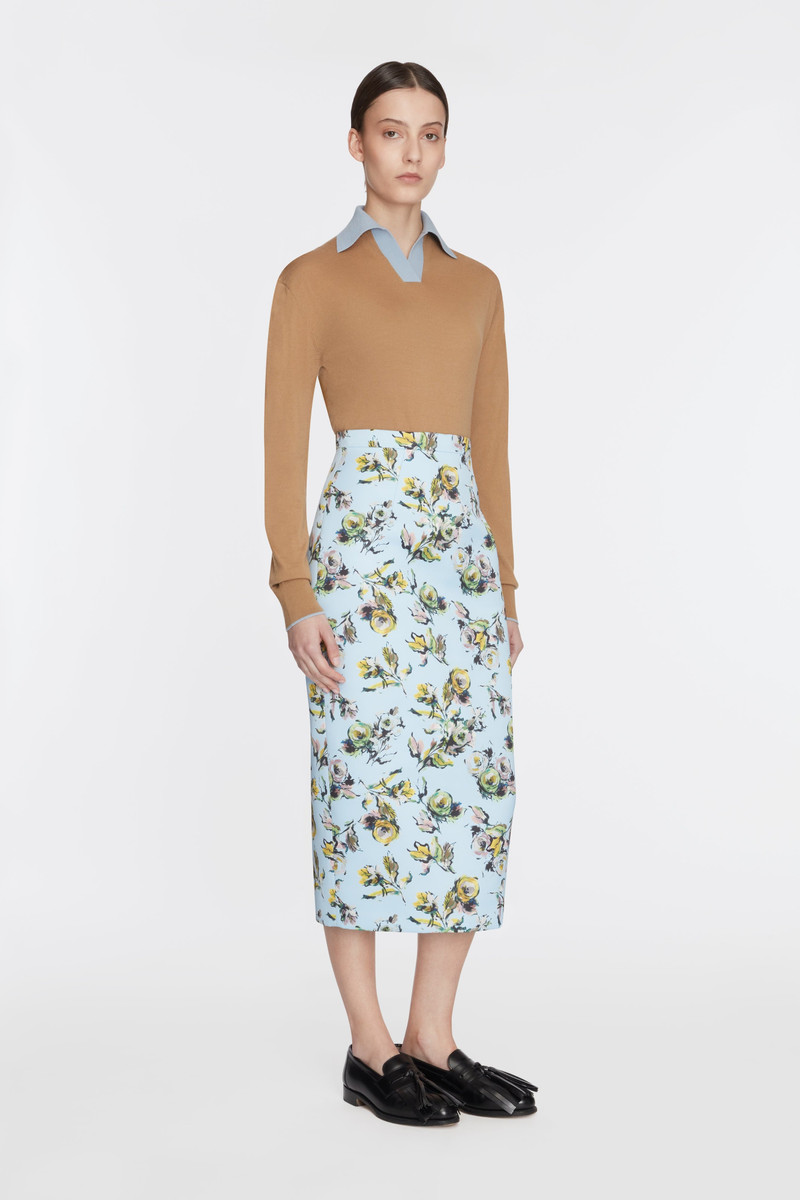 EMILIA WICKSTEAD Lorelei Skirt In Yellow & Green Floral Print Genzianella outlook