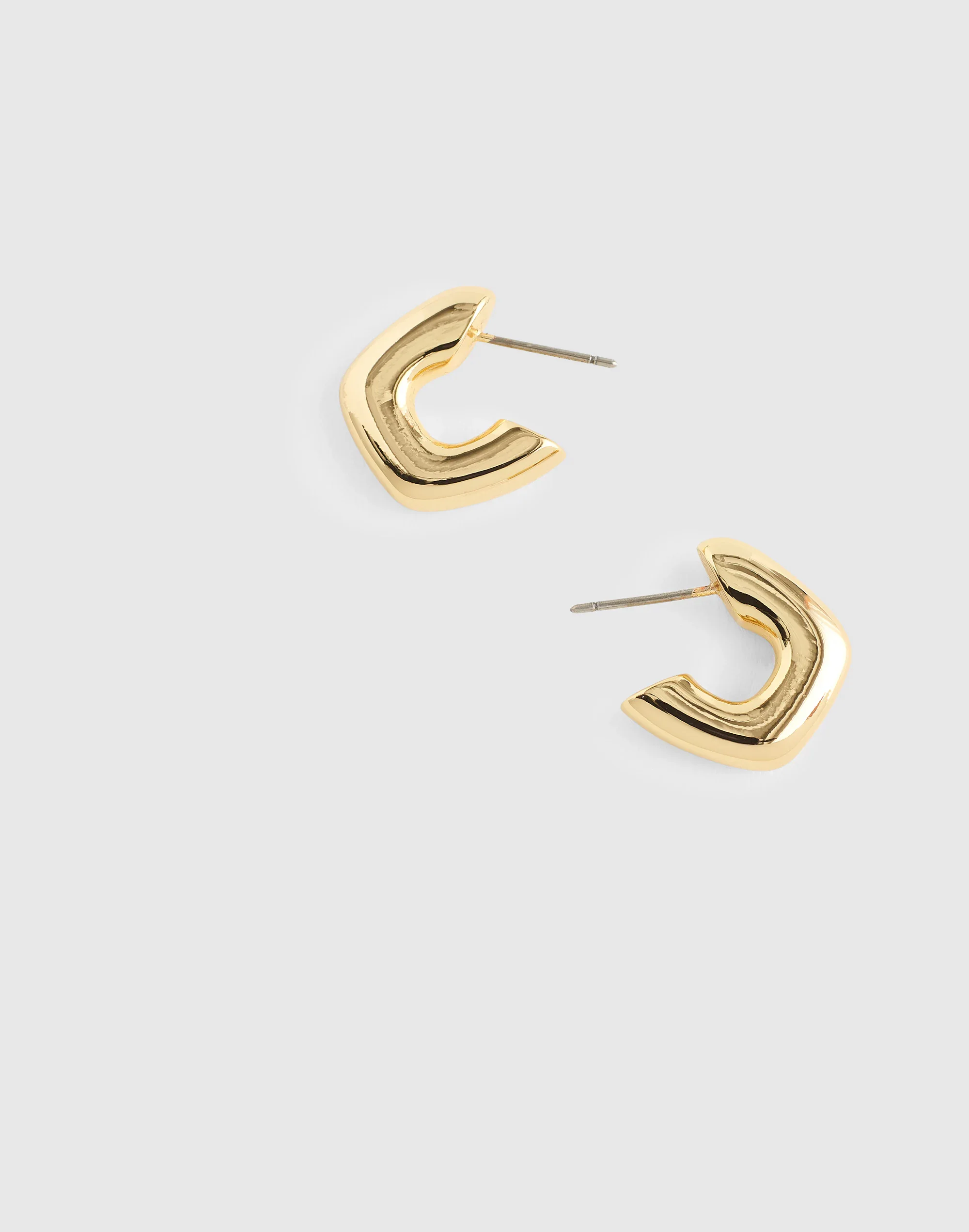 Sculptural Huggie Hoop Earrings - 1