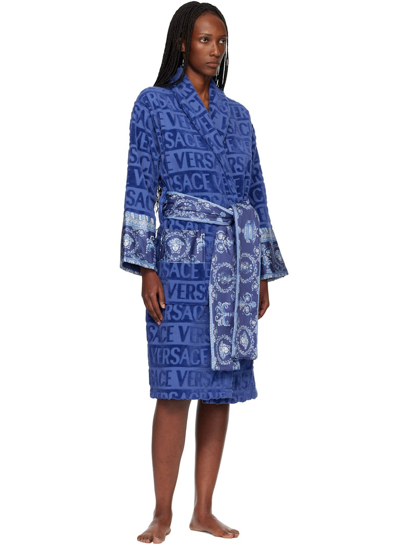 VERSACE Blue 'I Heart Baroque' Bathrobe outlook