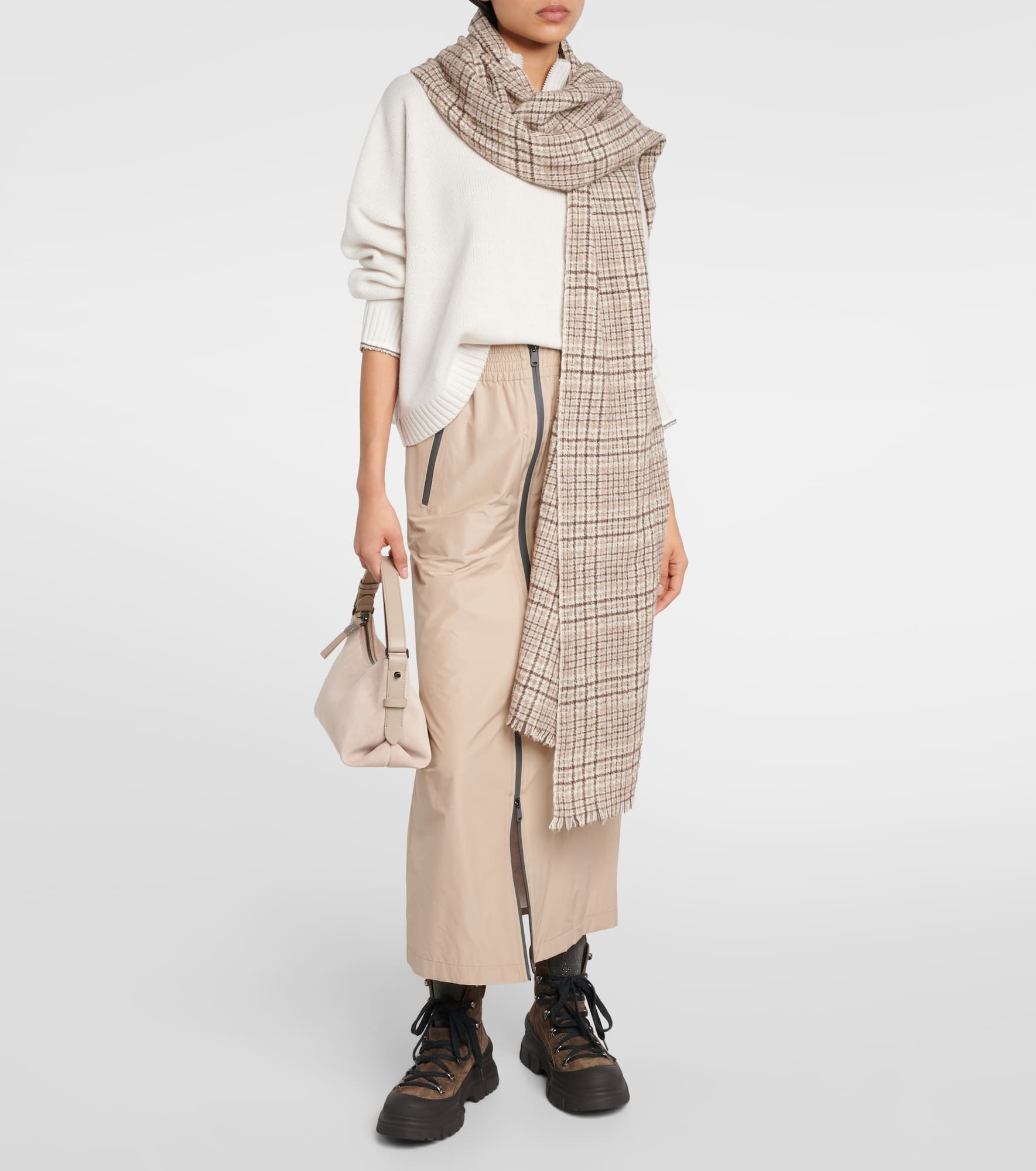 Zip-up taffeta maxi skirt - 2