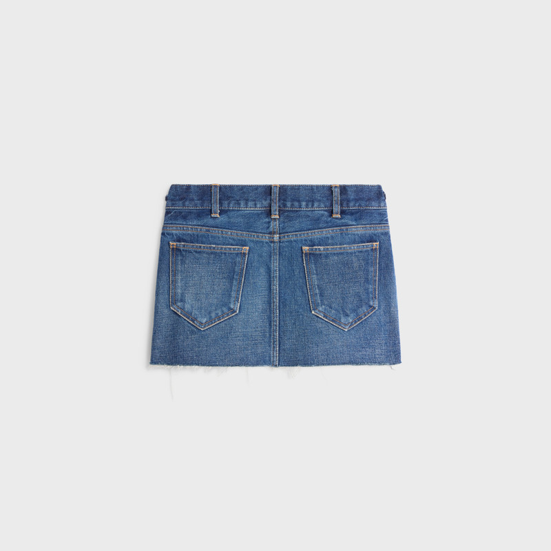 CELINE mini skirt in clean dark union wash denim outlook