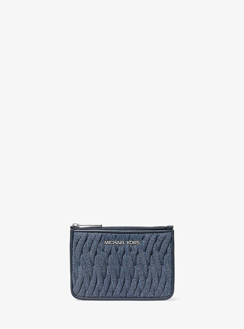 Jet Set Travel Small Matelassé Denim Coin Pouch 1