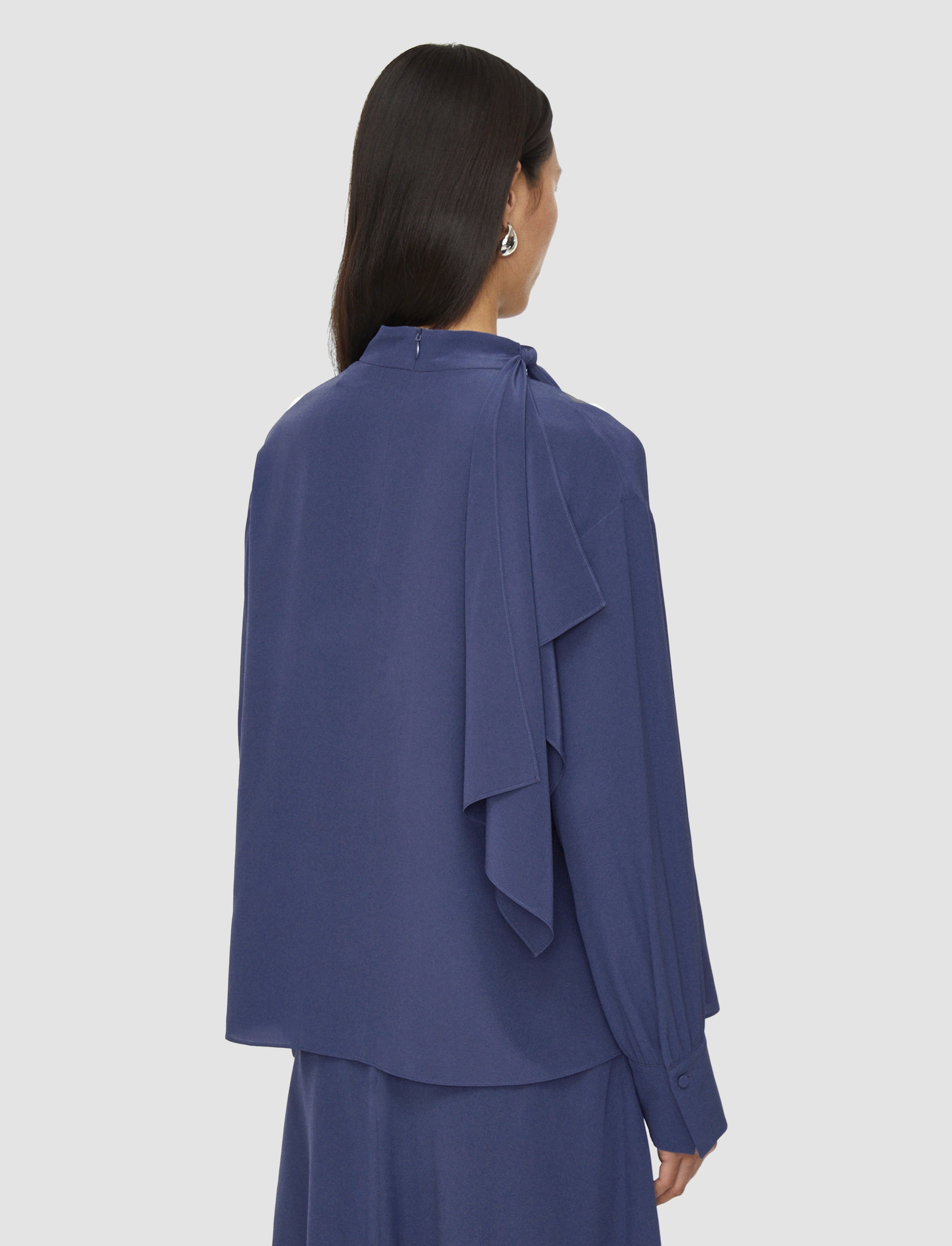 Juliana Crepe de Soie Knot Blouse - 4