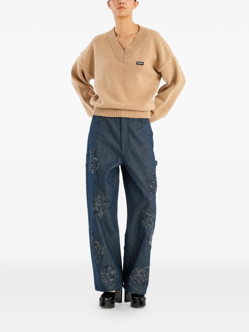 ROTATE V-neck wool sweater outlook