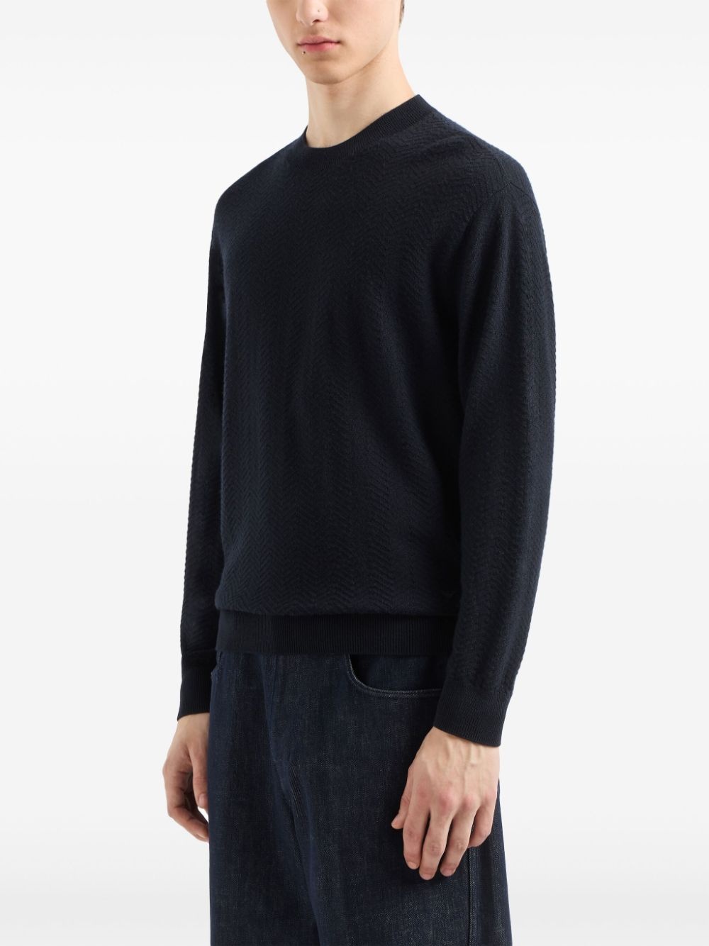chevron-knit sweater - 2