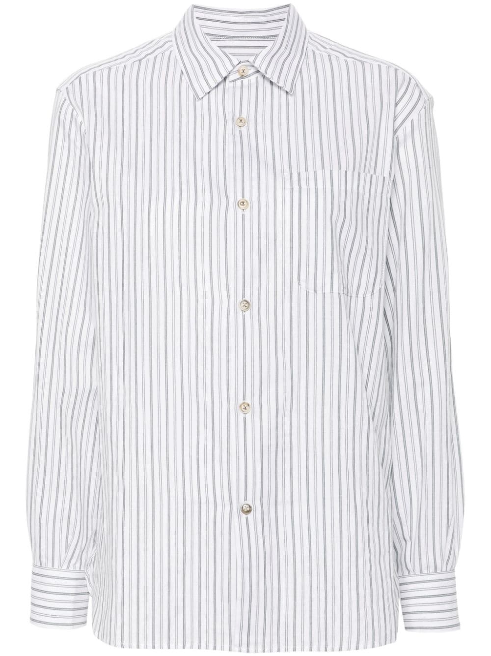 striped cotton-blend shirt - 1