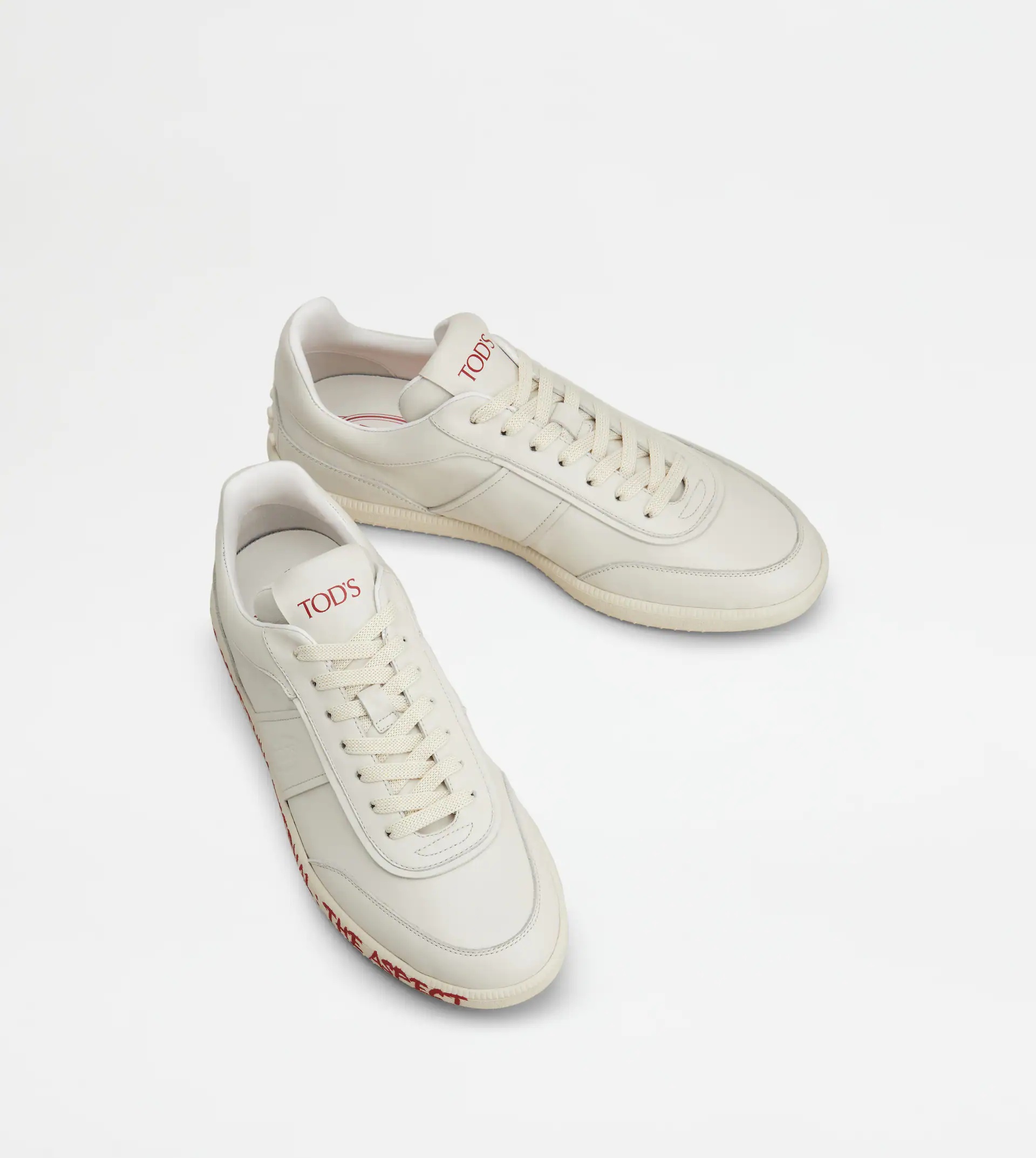 TOD'S TABS SNEAKERS IN LEATHER - WHITE - 3