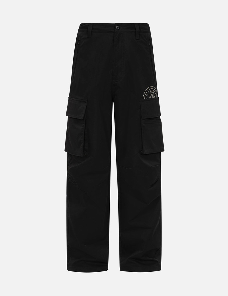 KAMON AND SEAGULL EMBROIDERY LOOSE FIT CARGO PANTS 1
