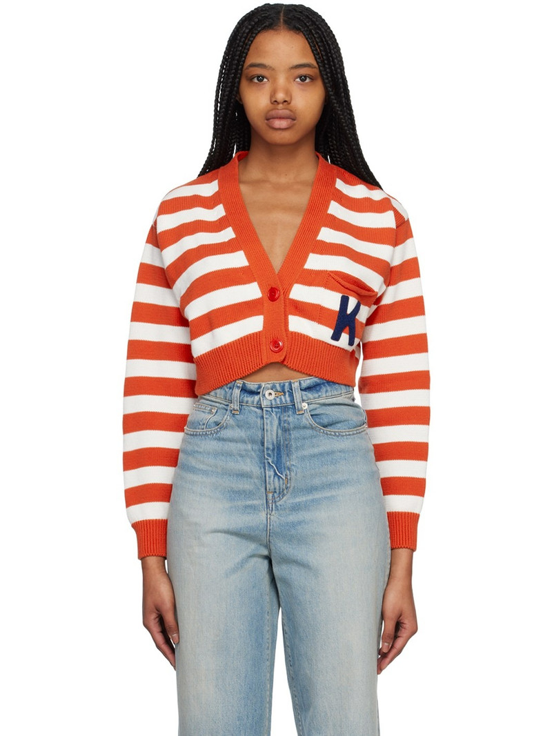 Orange Kenzo Paris Nautical Stripes Cardigan - 1