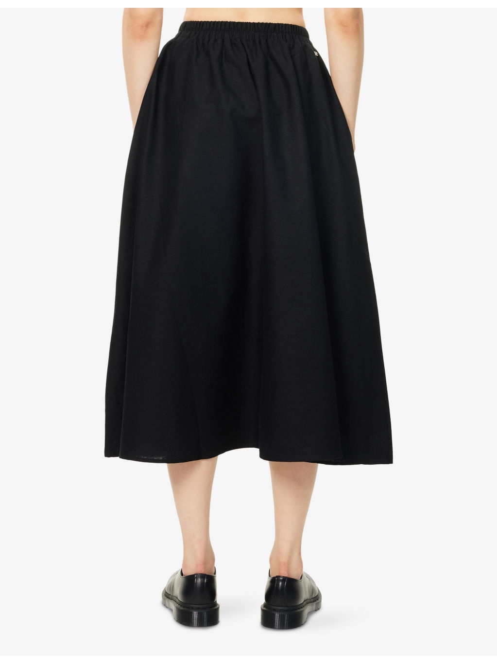 Elsie Flared Cotton And Linen Midi Skirt - 4
