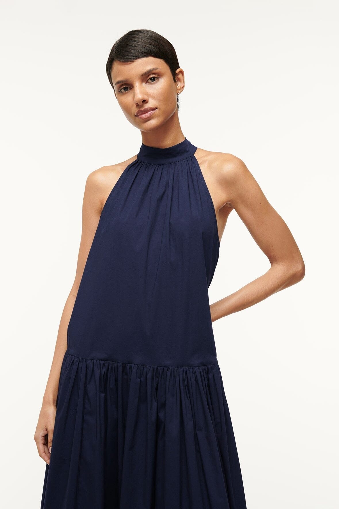 STAUD MIDI MARLOWE DRESS NAVY - 4