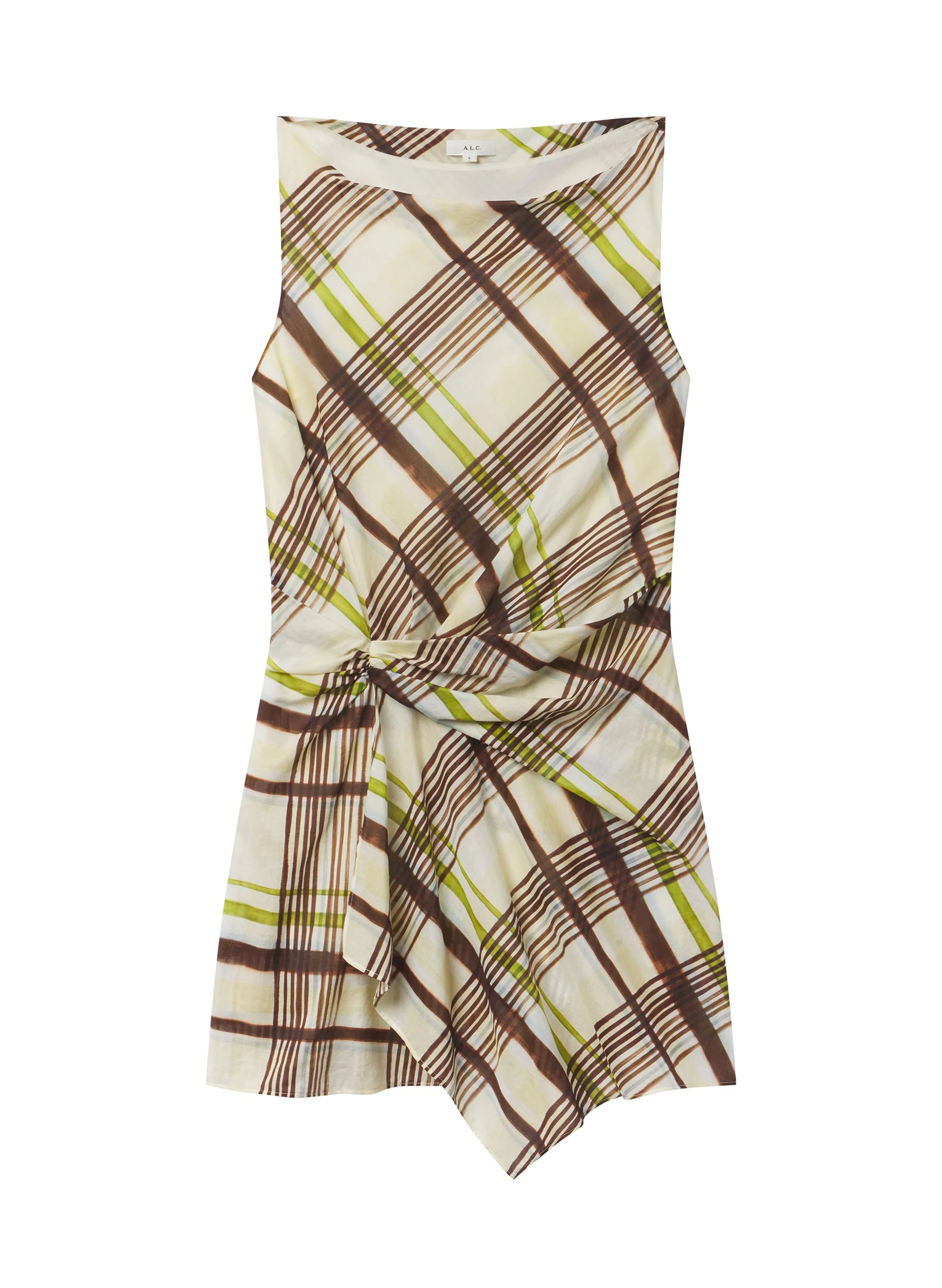 Dea Plaid Cotton Mini Dress - 1