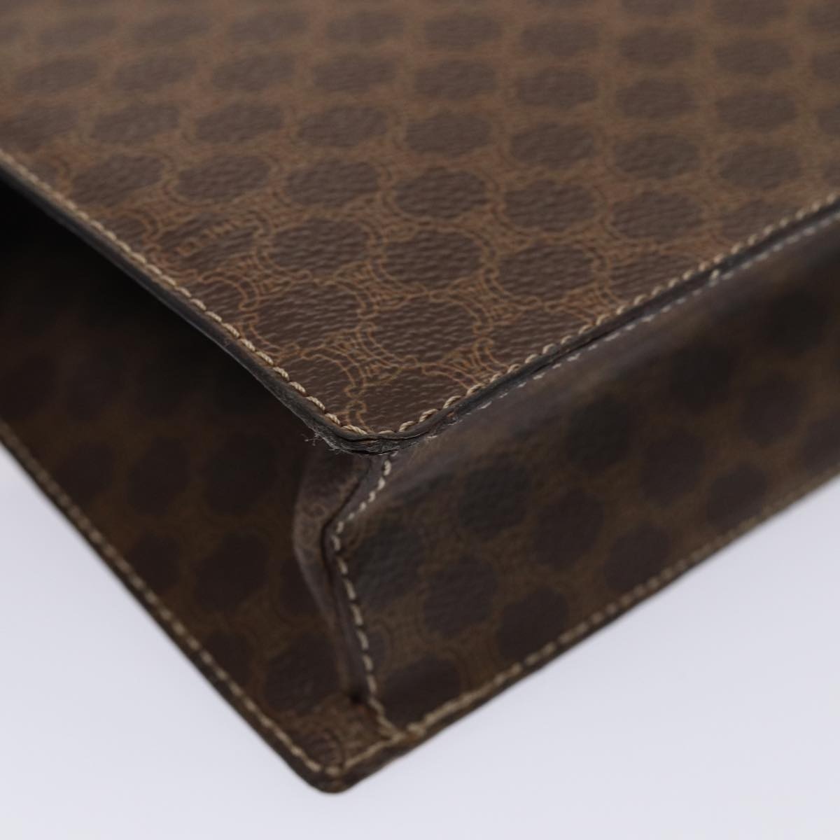 CELINE Macadam Canvas Hand Bag Pvc Leather Brown - 14