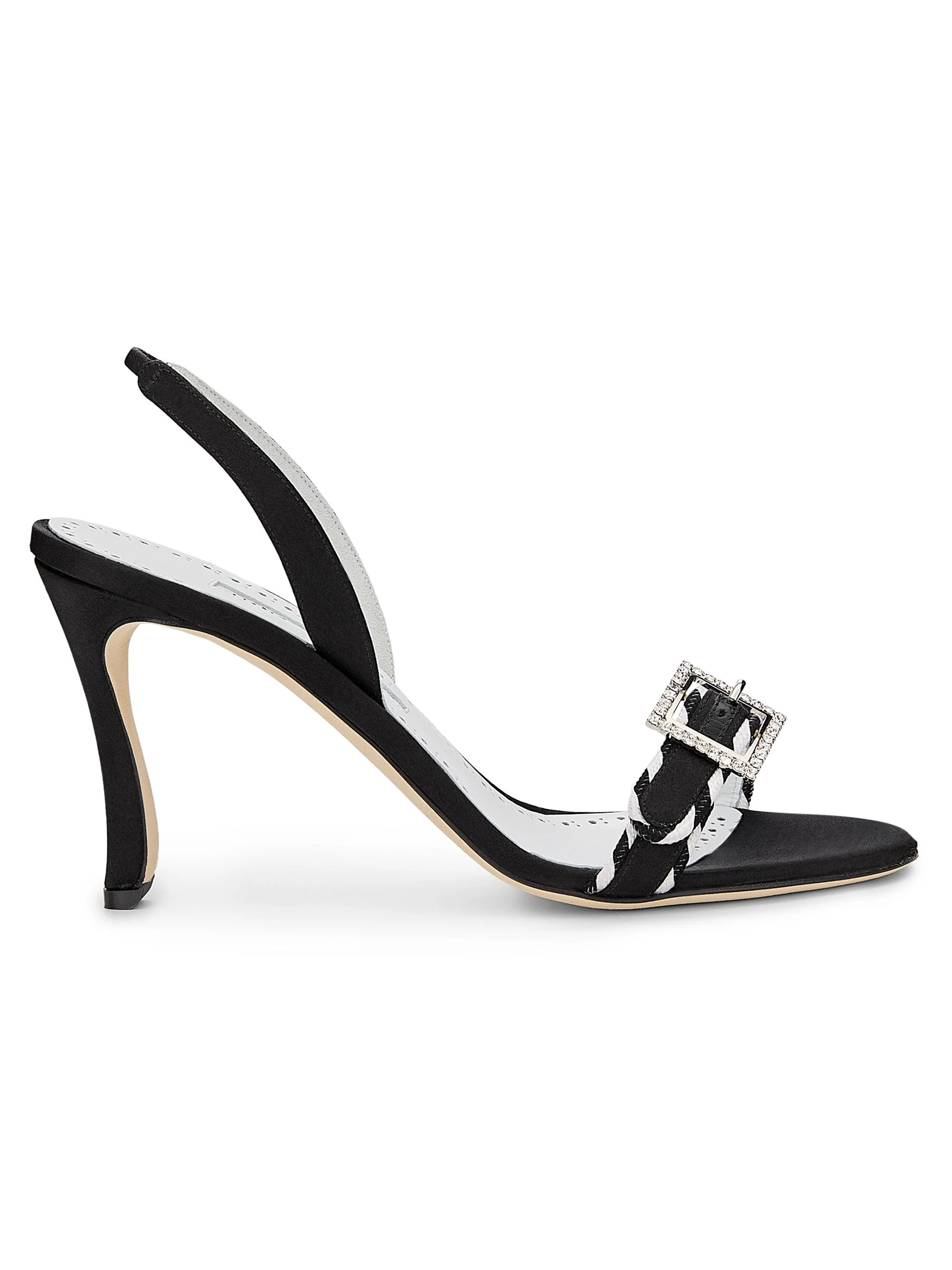 Women's 90MM Sumbasan Embellished Buckle Slingback Sandals - Black - 1