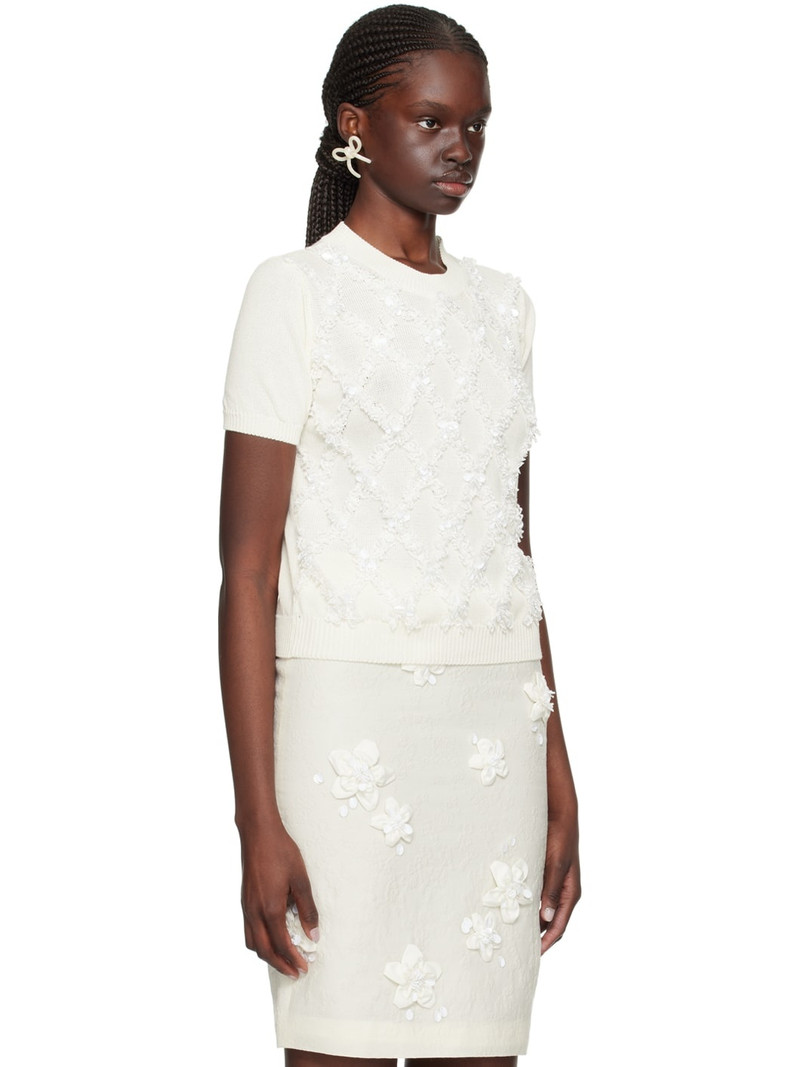 SHUSHU/TONG White Sequinned T-Shirt outlook