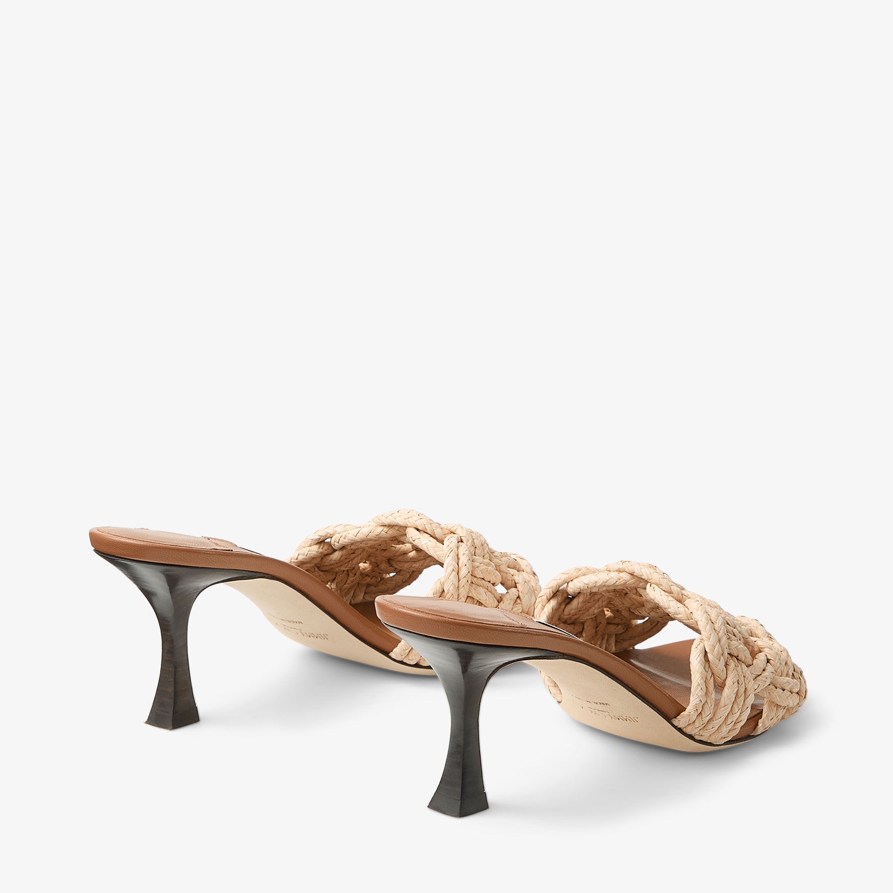 Chara 70
Tan Leather and Crochet Raffia Mule Sandal - 6