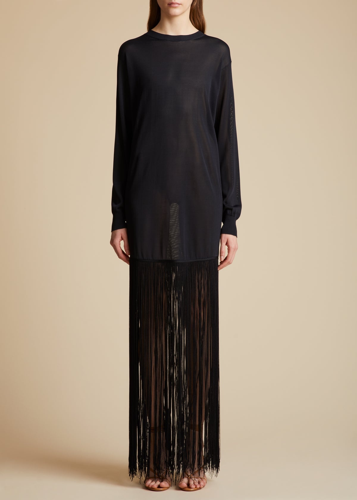 fine-knit fringed dress - 3