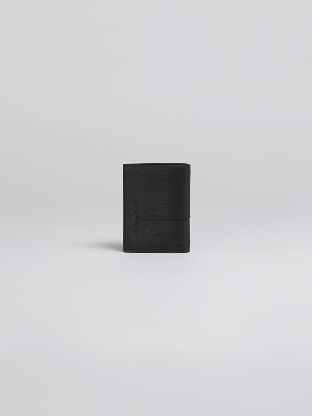 BLACK SAFFIANO LEATHER YEN AND USD BI-FOLD WALLET - 3