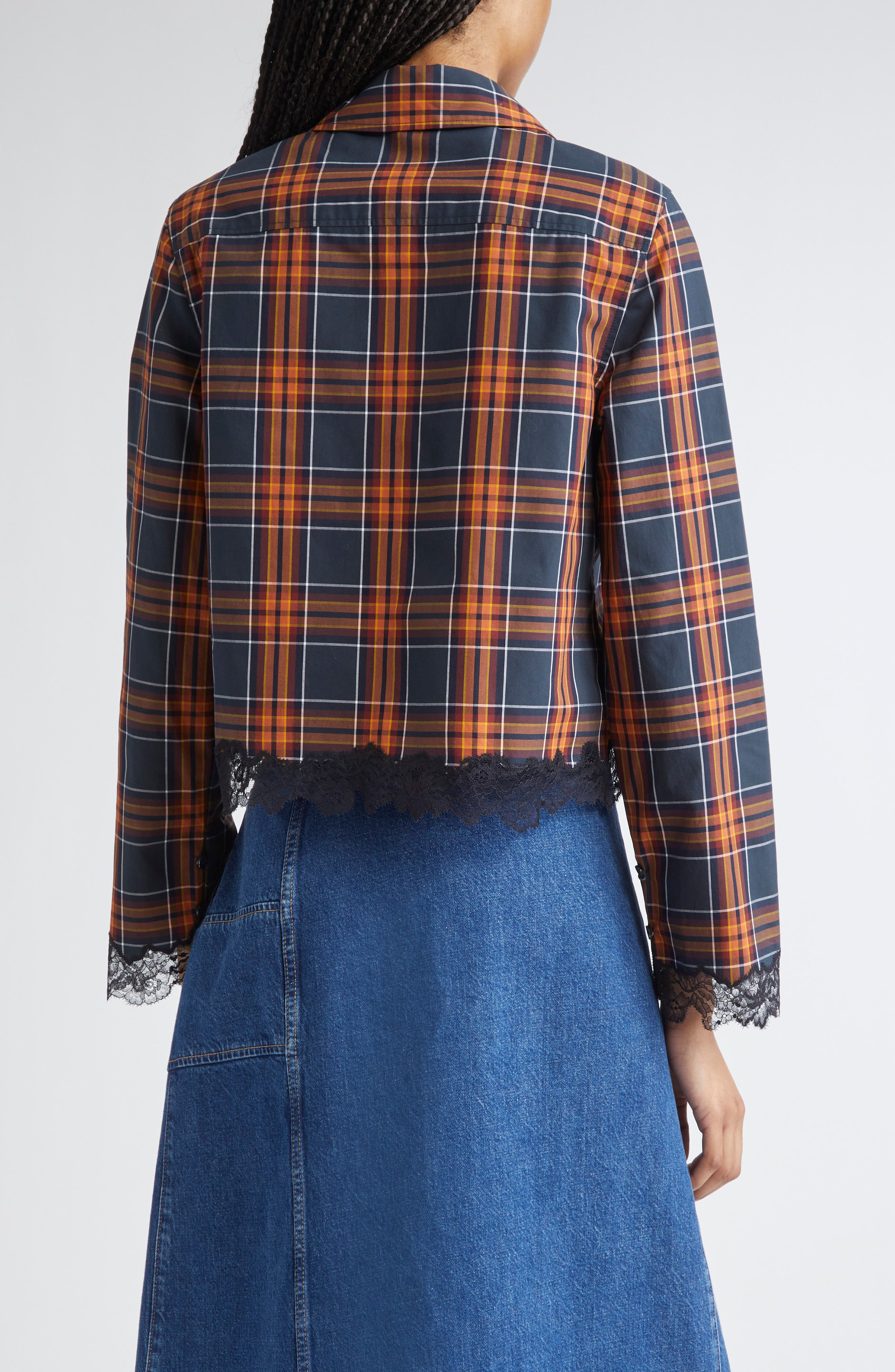 3.1 Phillip Lim Lace Hem Crop Shirt in Dusk Multi at Nordstrom - 2