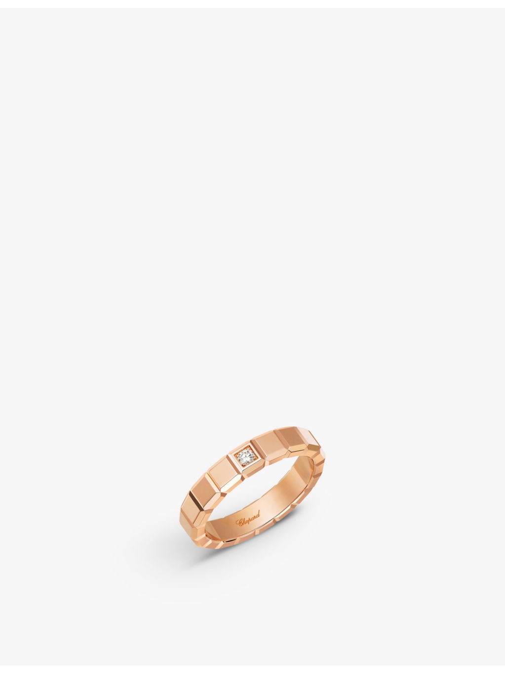 Ice Cube 18ct rose-gold and 0.03ct round-cut diamond ring - 1