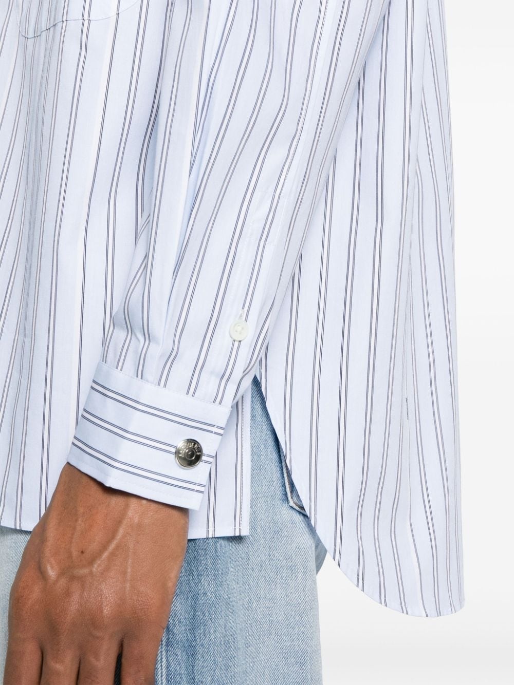 logo-studs striped shirt - 5