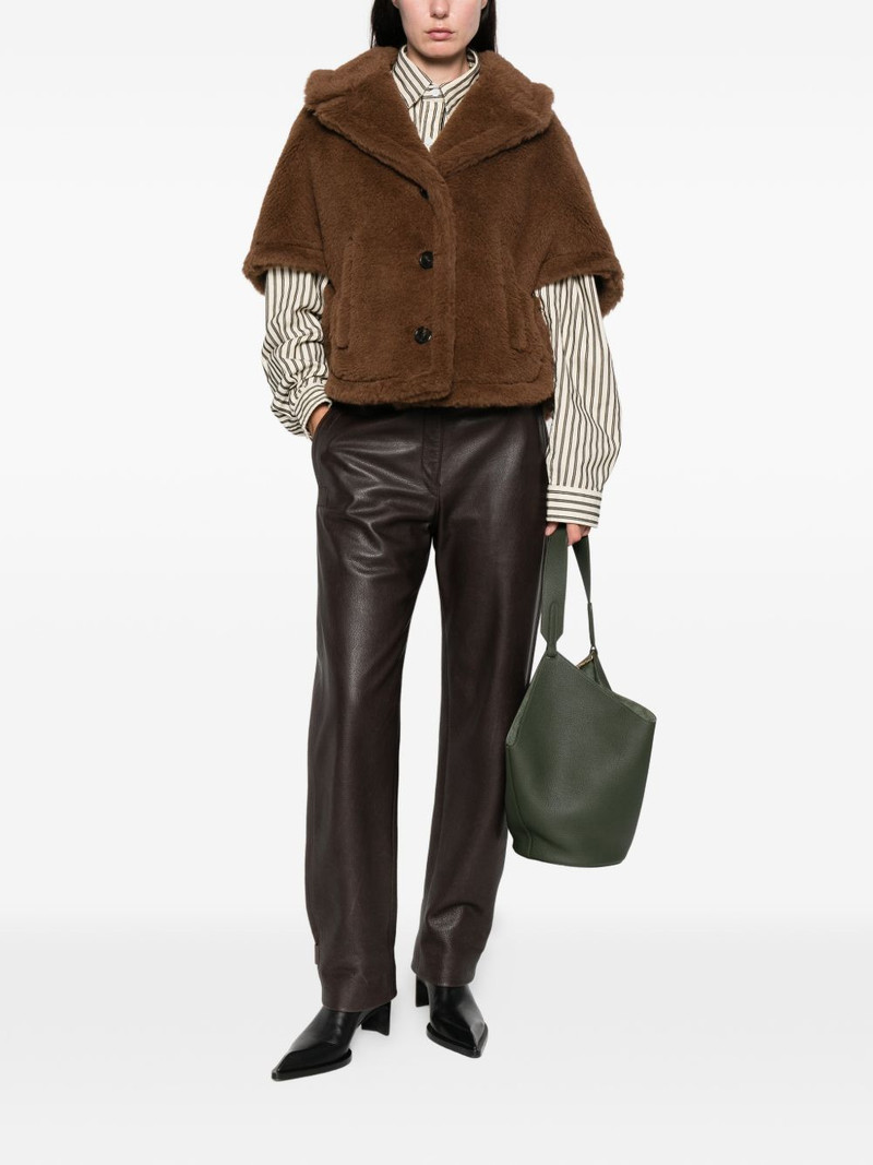 Max Mara button-up teddy-textured jacket outlook