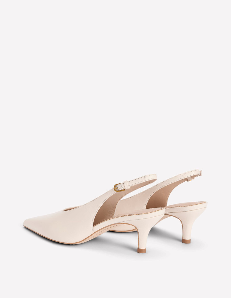 High Cut Slingback Court-Ecru 6