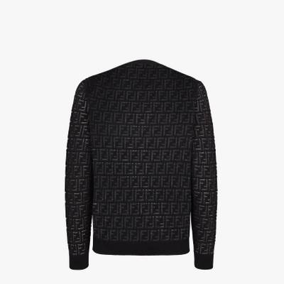 FENDI Sweater in black nylon and wool outlook