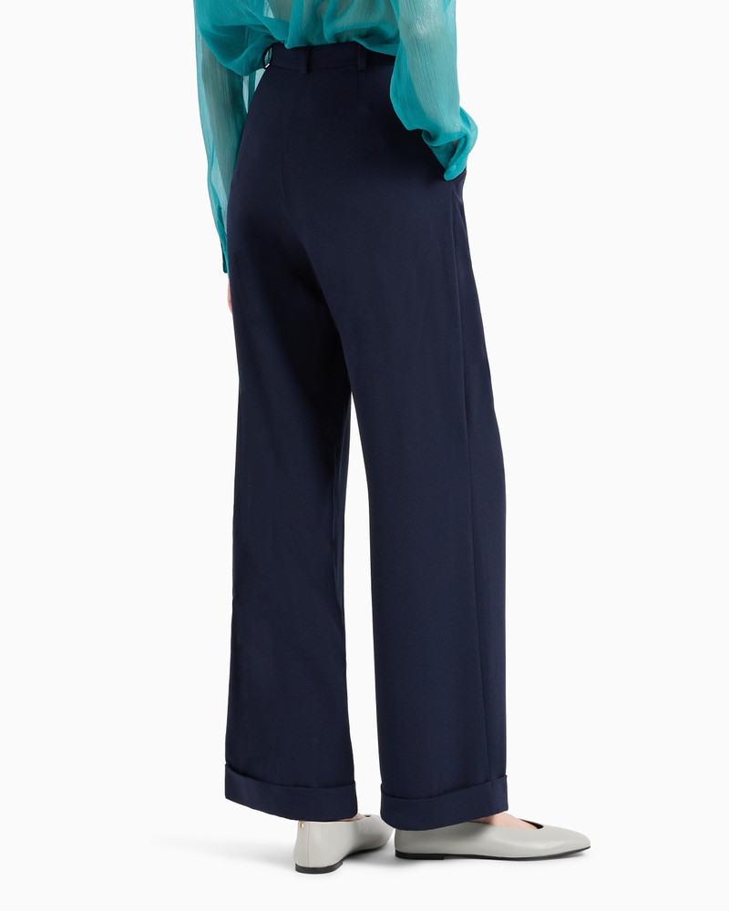 Sablé stretch fabric trousers with pleats 3