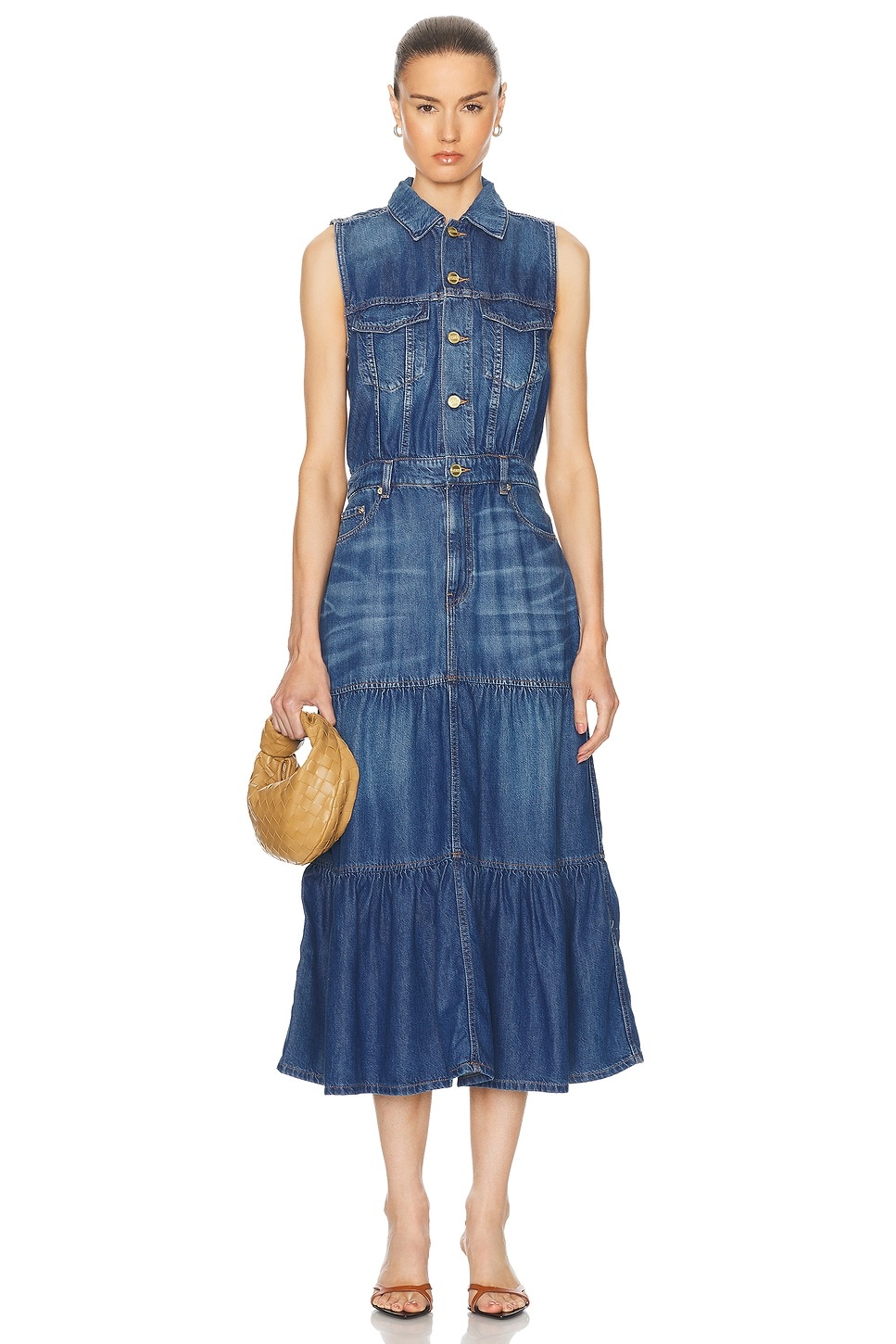 GANNI Long Denim Dress | forward | REVERSIBLE