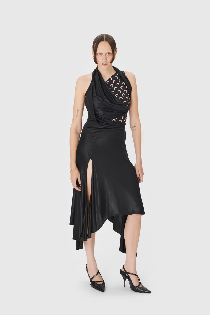 Marine Serre Regenerated Jersey Draped Dress outlook