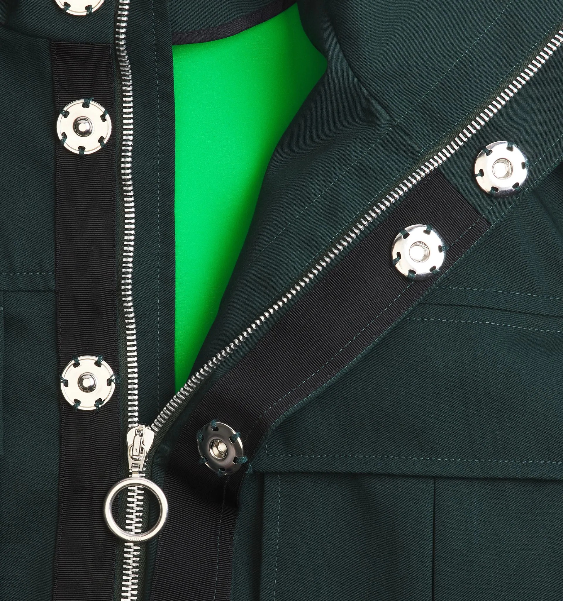Zipped Parka With Elasticated Waist And Patch Pockets - 5